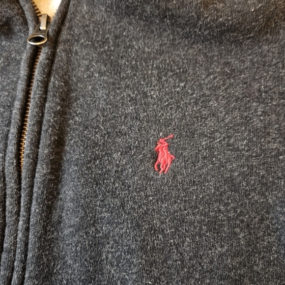 Polo Ralph Lauren Hoodie Boys Size Small (8) Gray Full Zip Long Sleeve Pockets - Picture 3 of 10